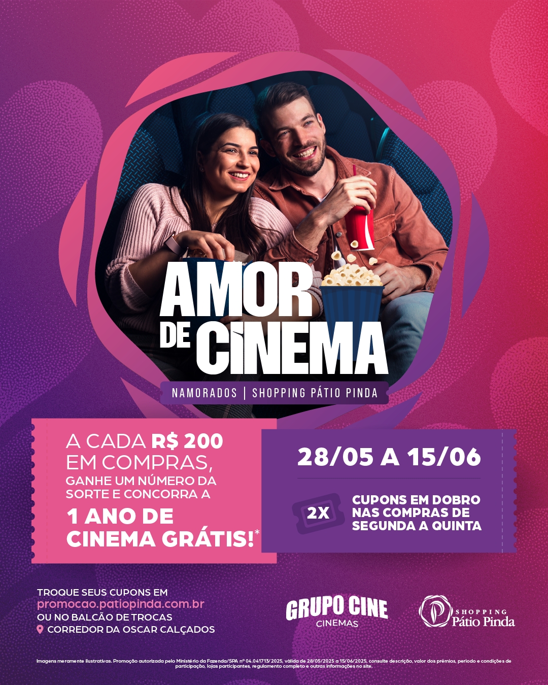 Amor de Cinema: Shopping Pátio Pinda lança campanha especial para o Dia dos Namorados