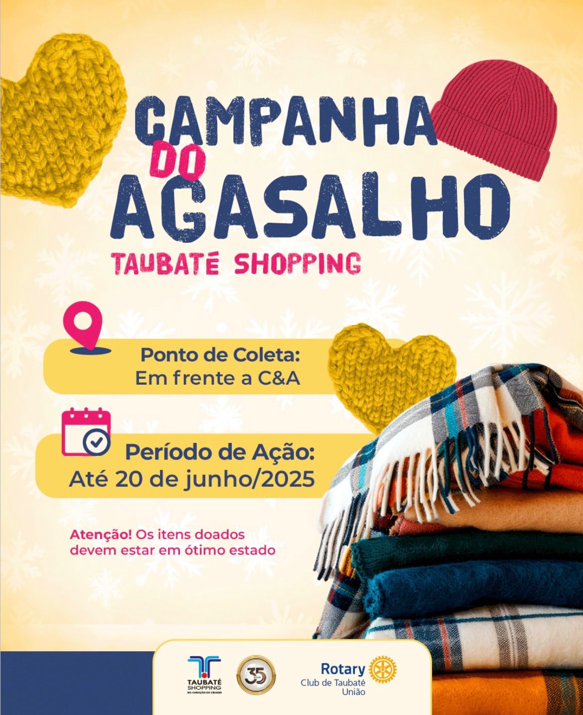 Taubaté Shopping promove campanha de doação de agasalhos