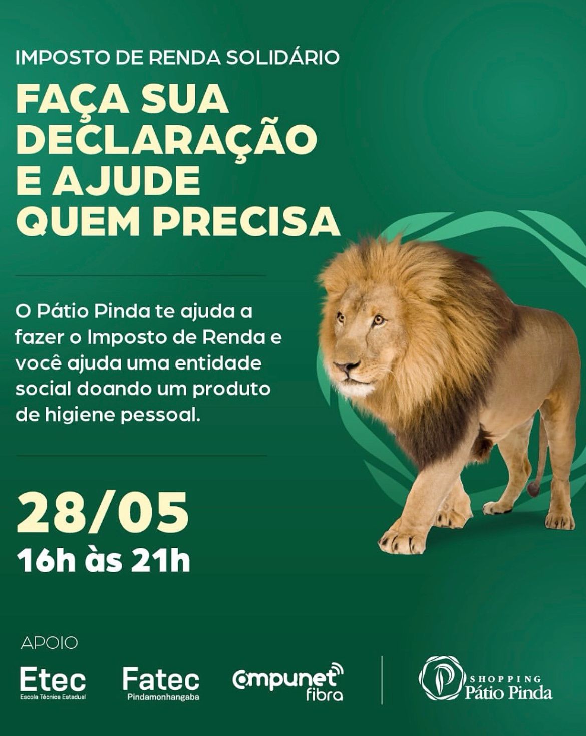 Shopping Pátio Pinda promove ação gratuita para auxiliar população na declaração do Imposto de Renda