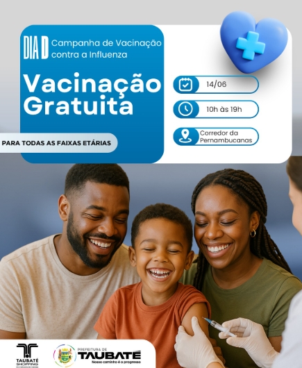 Dia D: Taubaté Shopping promove vacinação gratuita contra Influenza neste sábado (14)
