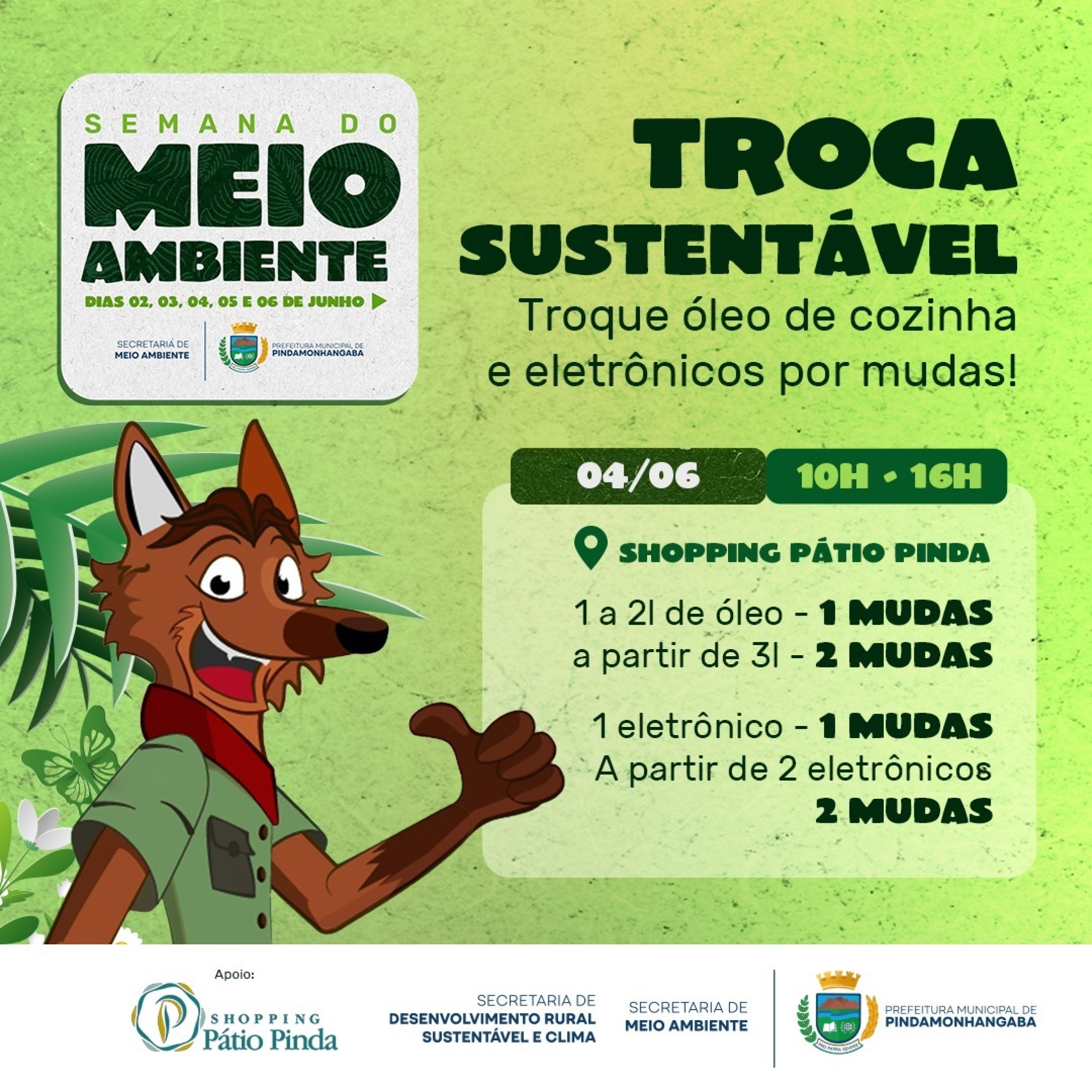 Shopping Pátio Pinda promove ação sustentável de trocas de muda em parceria com a Prefeitura de Pindamonhangaba