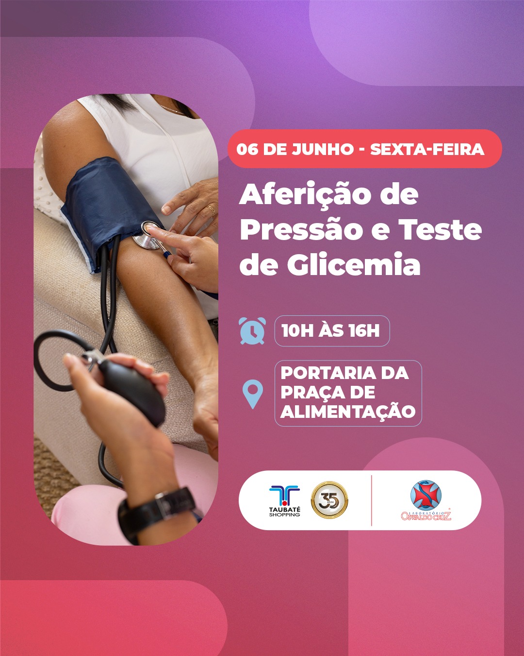 Aferição de pressão e teste de glicemia
